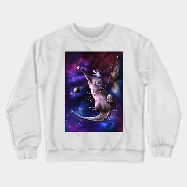 Space Otter Crewneck Sweatshirt by Hris Rizz